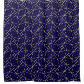 Navy Blue & Gold Abstract Geometric Pattern Luxury Douchegordijn (Voorkant)