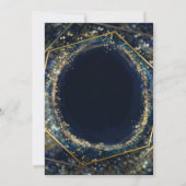 Navy Blue Gold Abstract Licht Geometric Sweet 16 Kaart (Achterkant)