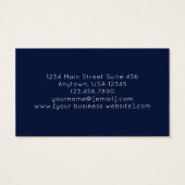 Navy Blue Gold Abstract Monogram Business Card Visitekaartje (Achterkant)