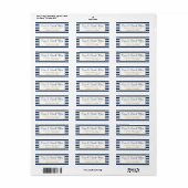 Navy Blue Gold Adresetiketten Elegant Shower Etiket (Full Sheet)