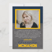 Navy Blue & Gold Afstuderen 2 Foto Dank u Kaart (Voorkant)