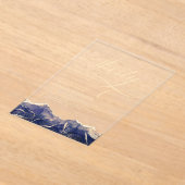 Navy Blue Gold Agaat 30e 30-jarig verjaardagsfeest Acryl Uitnodigingen (Laagn)