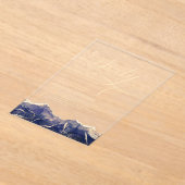 Navy Blue Gold Agaat 60e Zestig Verjaardagsfeest Acryl Uitnodigingen (Laagn)