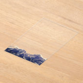 Navy Blue Gold Agaat 70e 70e verjaardagsfeest Acryl Uitnodigingen (Laagn)