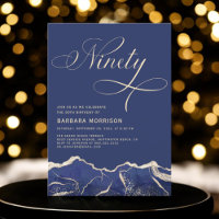 Navy Blue Gold Agaat 90e Negentig Verjaardagsfeest