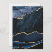 Navy Blue Gold Agaat Baby shower uitnodiging (Achterkant)