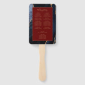 Navy Blue Gold Agaat Bourgondië Wedding Programma Handwaaier (Achterkant)