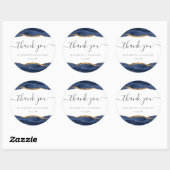 Navy Blue Gold Agaat bruiloft dank u Ronde Sticker (Vel)