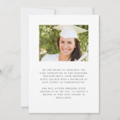 Navy Blue Gold Agaat Foto Afstuderen Aankondiging (Achterkant)