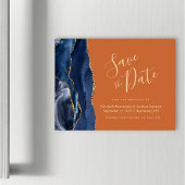 Navy Blue Gold Agaat Rust Magnetisch Save the Date