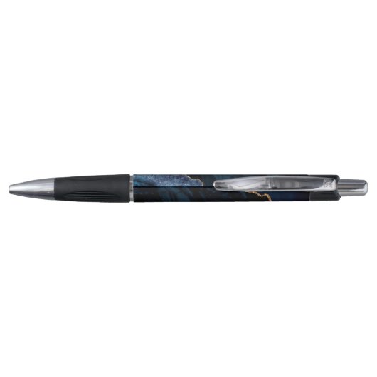 Navy Blue Gold Agate Geode Professional Business Pen (Achterkant)