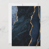  Navy Blue Gold Agate Marble Rehearsal Dinner Kaart (Achterkant)