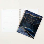Navy Blue Gold Agate Professional Business Planner (Display)