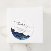 Navy Blue Gold Agate Weddenschap Hartelijk dank Bedankjes Labels (In situ)