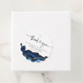 Navy Blue Gold Agate Weddenschap Hartelijk dank Bedankjes Labels (In situ)