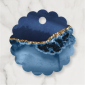 Navy Blue Gold Agate Weddenschap Hartelijk dank Bedankjes Labels (Achterkant)