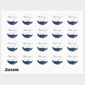 Navy Blue Gold Agate Weddenschap Hartelijk dank Ronde Sticker (Vel)