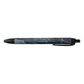 Navy Blue Gold Agate White Modern Business Zwarte Inkt Pen (Bodem)