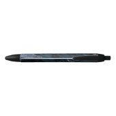 Navy Blue Gold Agate White Modern Business Zwarte Inkt Pen (Achterkant)