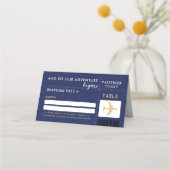 Navy Blue Gold Airline Ticket Gastenzitplaatsen Plaatskaartje (Voorkant)
