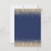 Navy Blue Gold Any Age Birthday Glitter Kaart (Achterkant)
