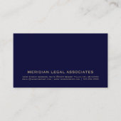 Navy Blue Gold Attorney Visitekaartje (Voorkant)