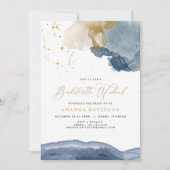 Navy Blue Gold Bachelorette Weekend met reisroute Kaart (Voorkant)