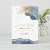 Navy Blue Gold Bachelorette Weekend met reisroute Kaart (Staand voorkant)