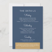 Navy Blue Gold Bachelorette Weekend met reisroute Kaart (Achterkant)