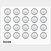 Navy Blue Gold Bar Mitzvah - Hartelijk dank Ronde Sticker (Vel)