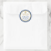 Navy Blue Gold Bar Mitzvah - Hartelijk dank Ronde Sticker (Tas)