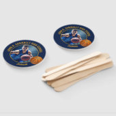 Navy Blue Gold Basketball Player Photo High School Handwaaier (Niet-gemonteerd)