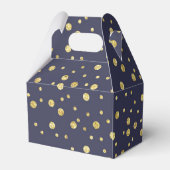 Navy Blue Gold Birthday Glitter Stippen Patroon Bedankdoosjes (Achterkant)
