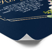 Navy Blue Gold Blush Bridal Shower Ring Game Poster (Hoek)