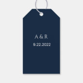 Navy Blue Gold Blush Floral Gift Labels Cadeaulabel (Achterkant)