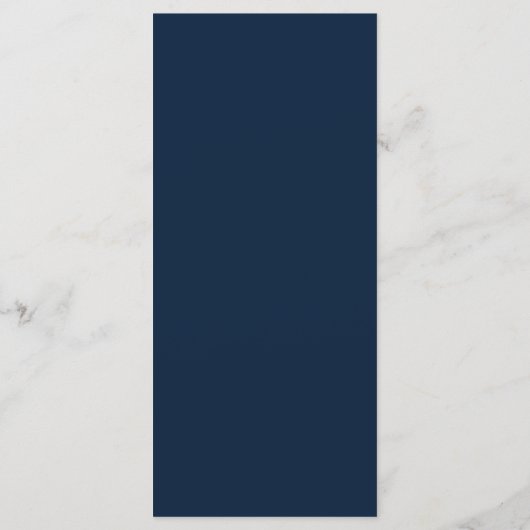 Navy Blue Gold Blush Floral Weddenrenmenu Menu (Achterkant)