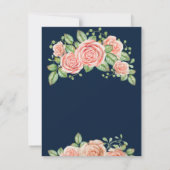 Navy Blue Gold Blush Floral Wedding Save the Date (Achterkant)