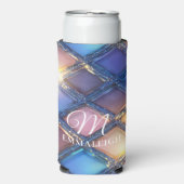 Navy Blue Gold Blush Glamour Seltzer Blikjeskoeler (Seltzer Voorkant)