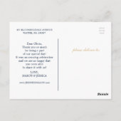 Navy Blue Gold Blush Hartelijk dank Briefkaart (Achterkant)