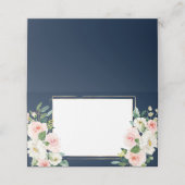 Navy Blue Gold Blush Wedding Plaatskaartje (Buitenkant ongevouwen)