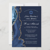 Navy Blue Gold B'nai Mitzvah Elegant Party Magnetische Uitnodiging (Voorkant)
