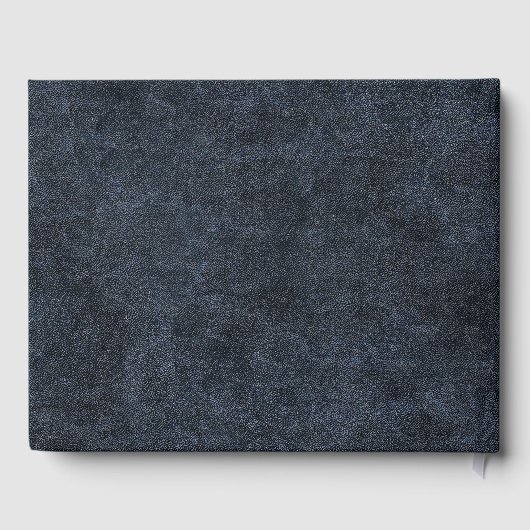 Navy Blue Gold Bokeh Wedding Gastenboek (Achterkant)