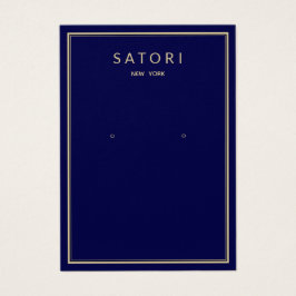 Navy Blue Gold Border die juwelier display verkrij Visitekaartje