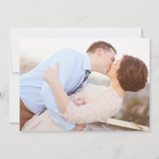 Navy Blue Gold Botanical Photo Save the Date (Achterkant)