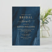 Navy Blue & Gold Bridal Shower Kaart (Staand voorkant)