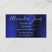 Navy Blue Gold Brushed Metal Hair Stylist Visitekaartje (Achterkant)