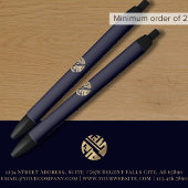 Navy Blue Gold Business Kantoor Zwarte Inkt Pen