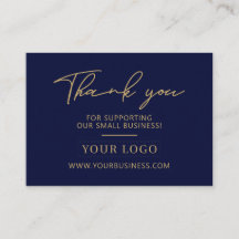 Navy Blue & Gold Business Logo Packaging Bedankt