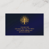 Navy Blue Gold Business Therapist Business Car Visitekaartje (Achterkant)