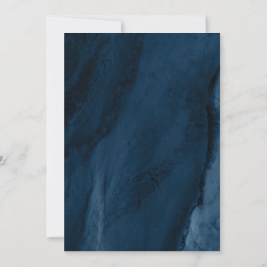 Navy Blue & Gold Calligraphy Baby shower Kaart (Achterkant)